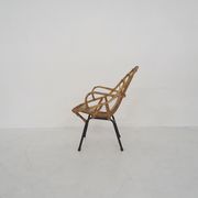 Rohe Noordwolde rattan and metal lounge chair, The Netherlands 1950's