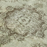 Handwoven Overdyed Turkish 1970s 161 cm x 274 cm Grey Carpet