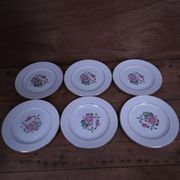 6 floral half porcelain dinner plates KIFO Amandinoise