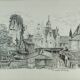 Dessin original de Nantes rue des Cordeliers et du Refuge - encre sur papier - 1987