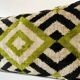 Velvet cushion Ikat diamond green