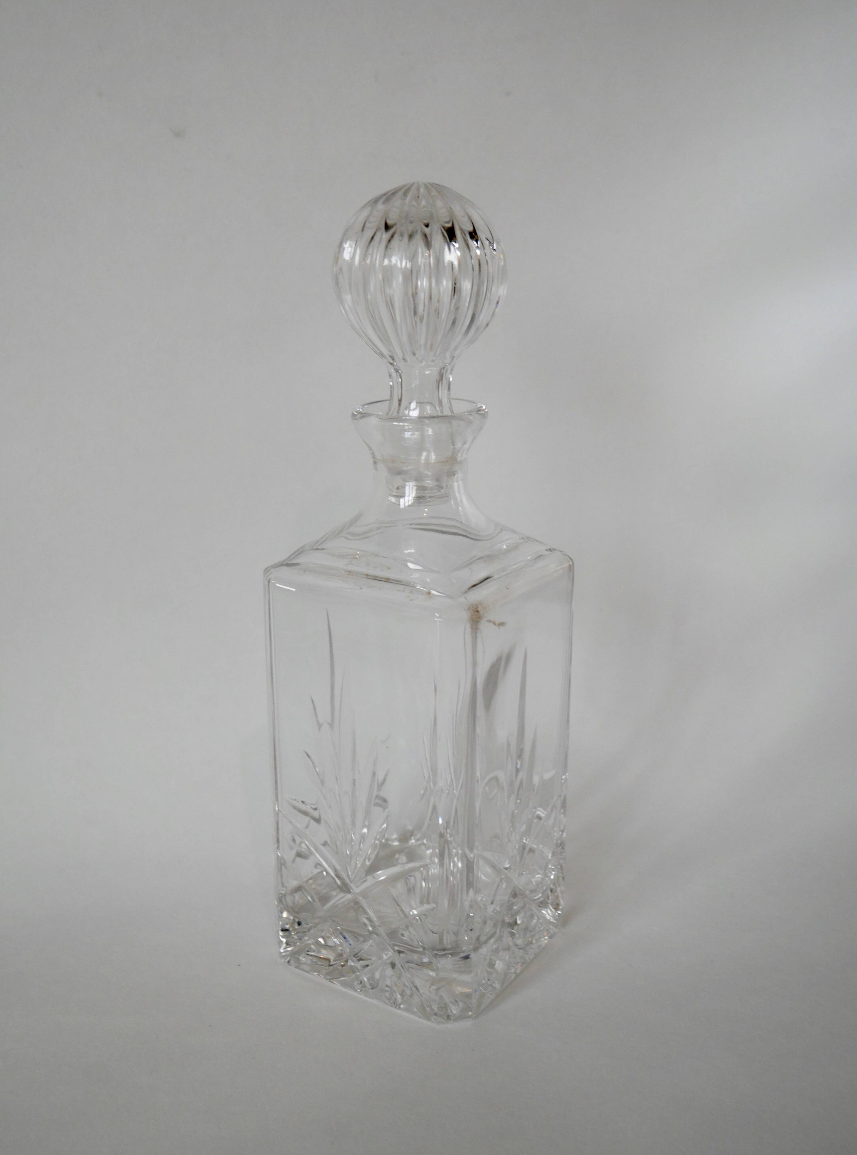 set consisting of a whiskey decanter and 6 crystal glasses 1970