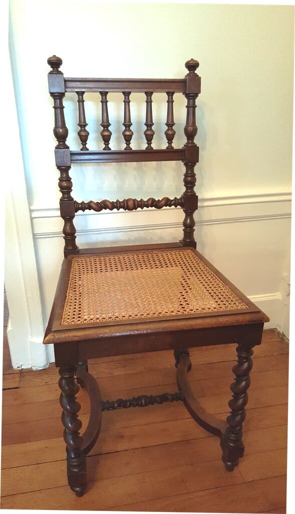 Chairs cannees henri 2 in walnut lot of 4