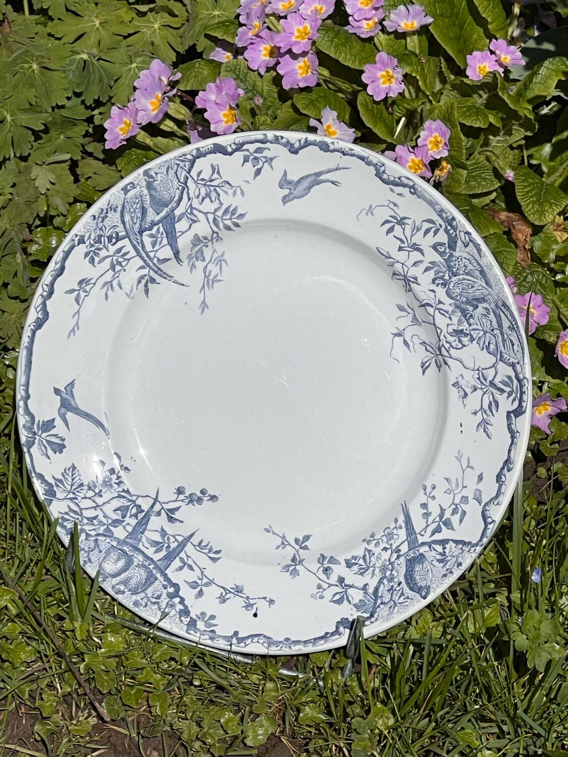 Round earthenware dish iron earth Keller and Guérin Lunéville ''Rambouillet''