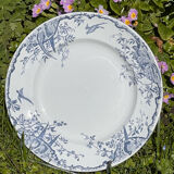 Round earthenware dish iron earth Keller and Guérin Lunéville ''Rambouillet''