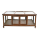 Vitrine de présentation en bois sur pieds