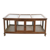 Wooden display case on legs