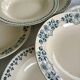 Lot 6 blue ironstone deep plates French earthenware ironstone