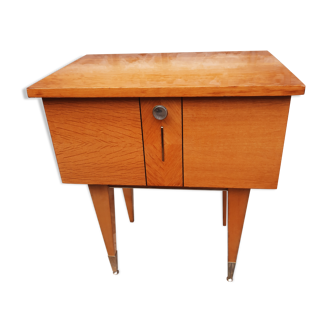 Bedside table in veneer varnished wood