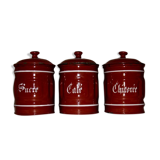 Set of 3 vintage enamelled spice boxes