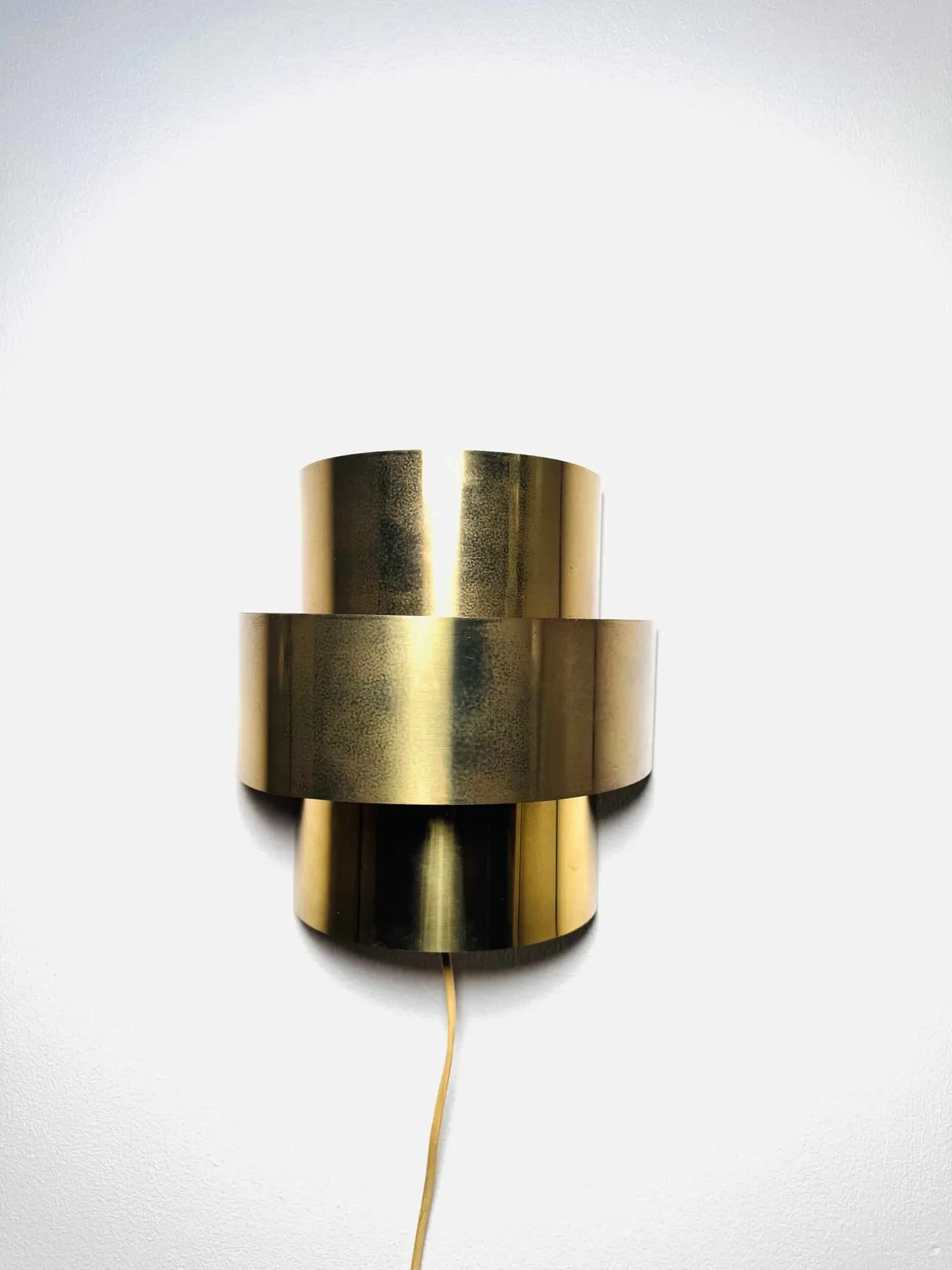 Gold Coloured Layered Wall Lamp By Anvia Nederland, The Netherlands, 1960S