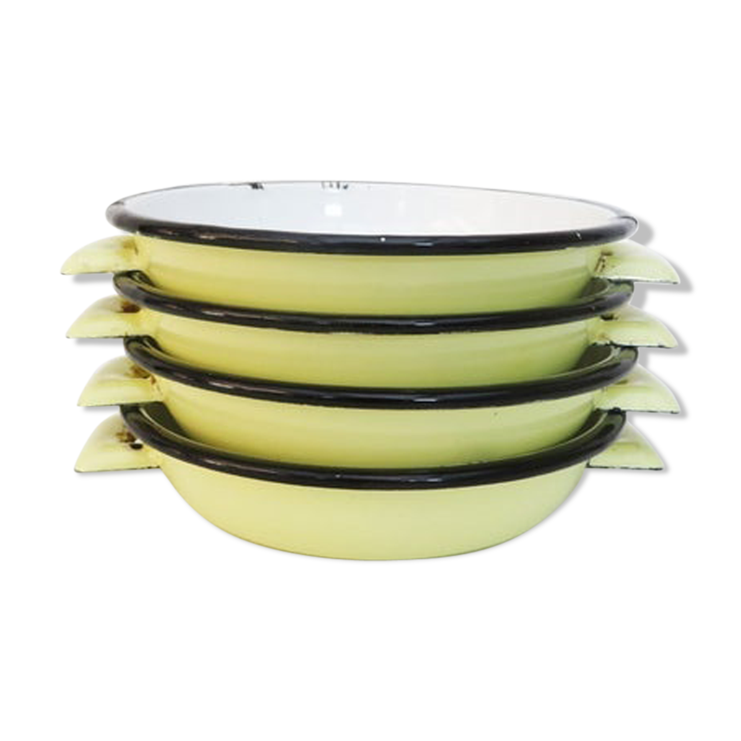 4 vintage enamel bowls