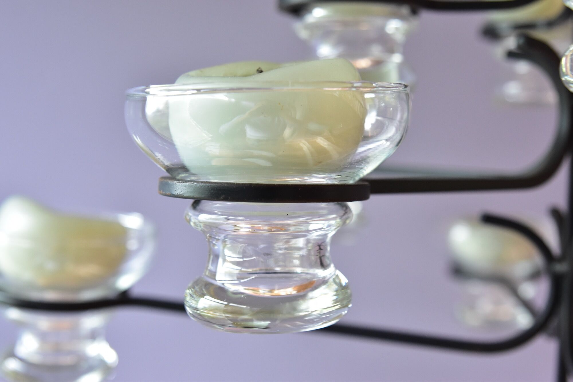 Skandinavien design twelve lights chandelier 1960's metal glass