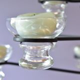 Skandinavien design twelve lights chandelier 1960's metal glass