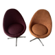 Pair of vintage 1970s swivel egg chairs