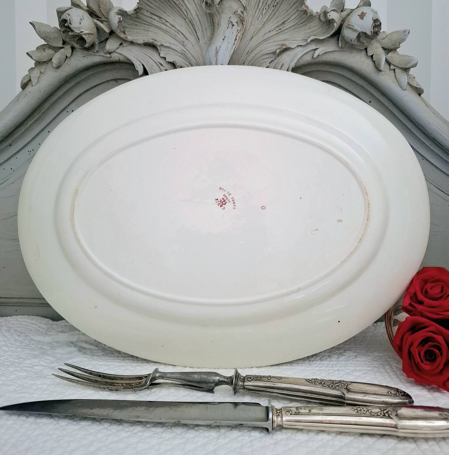 Ironstone earthenware serving dish