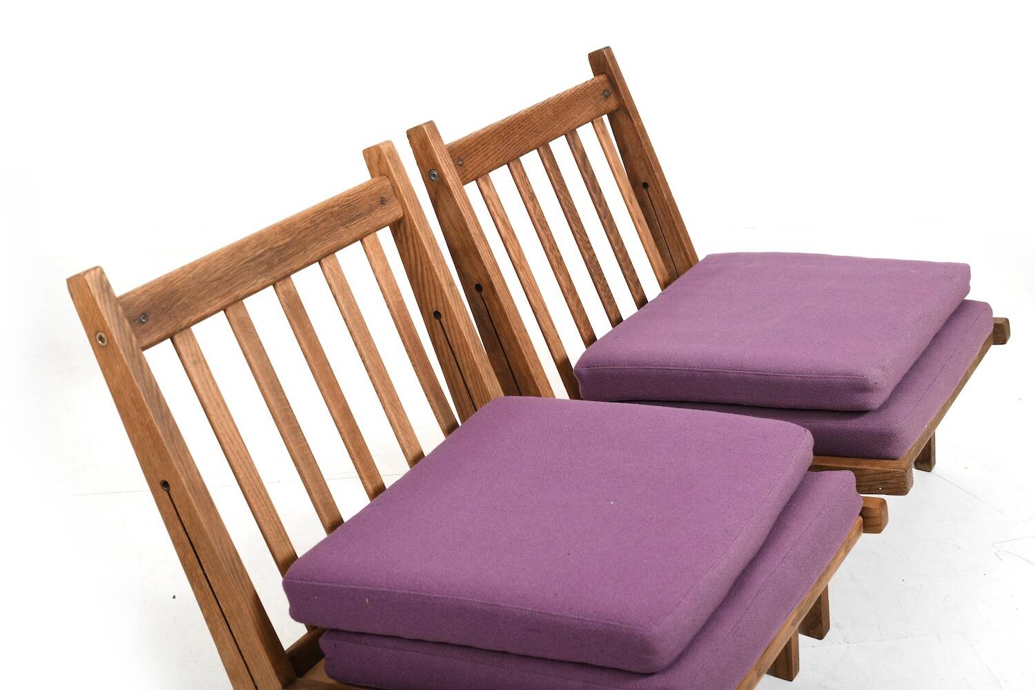 Pair of GE-375 Easychairs in Oak by Hans J. Wegner