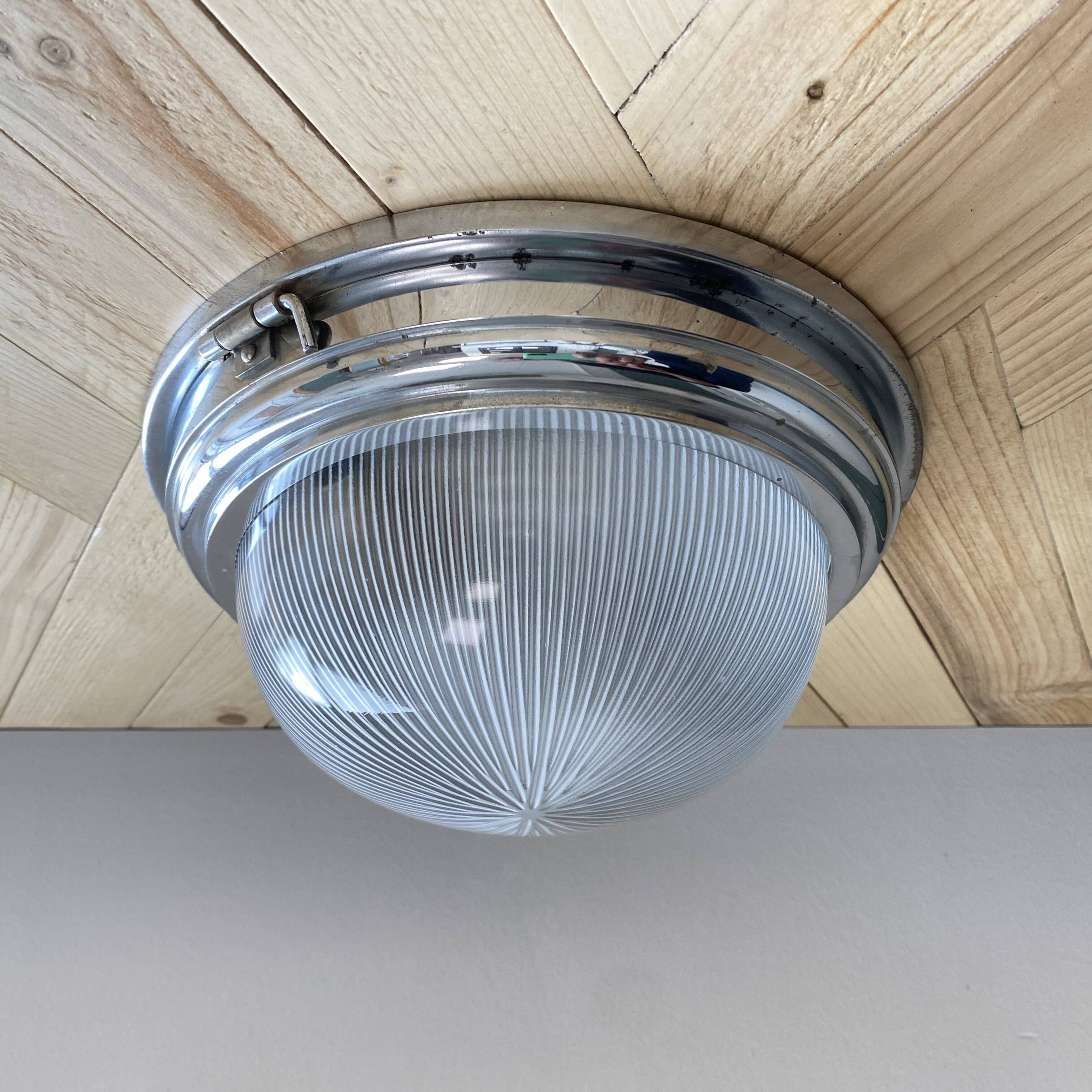 Wall light ceiling light thick glass chrome metal support