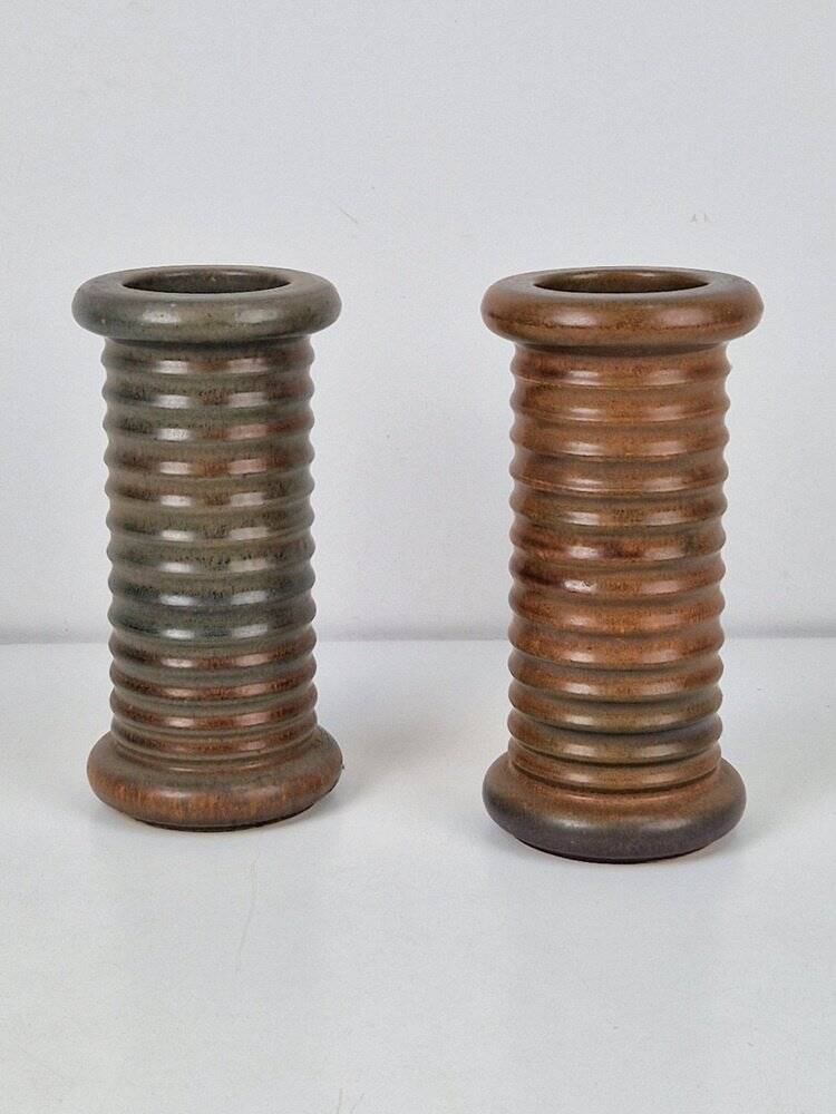 Vases en terre cuite cylindriques, années 1960, ensemble de 2