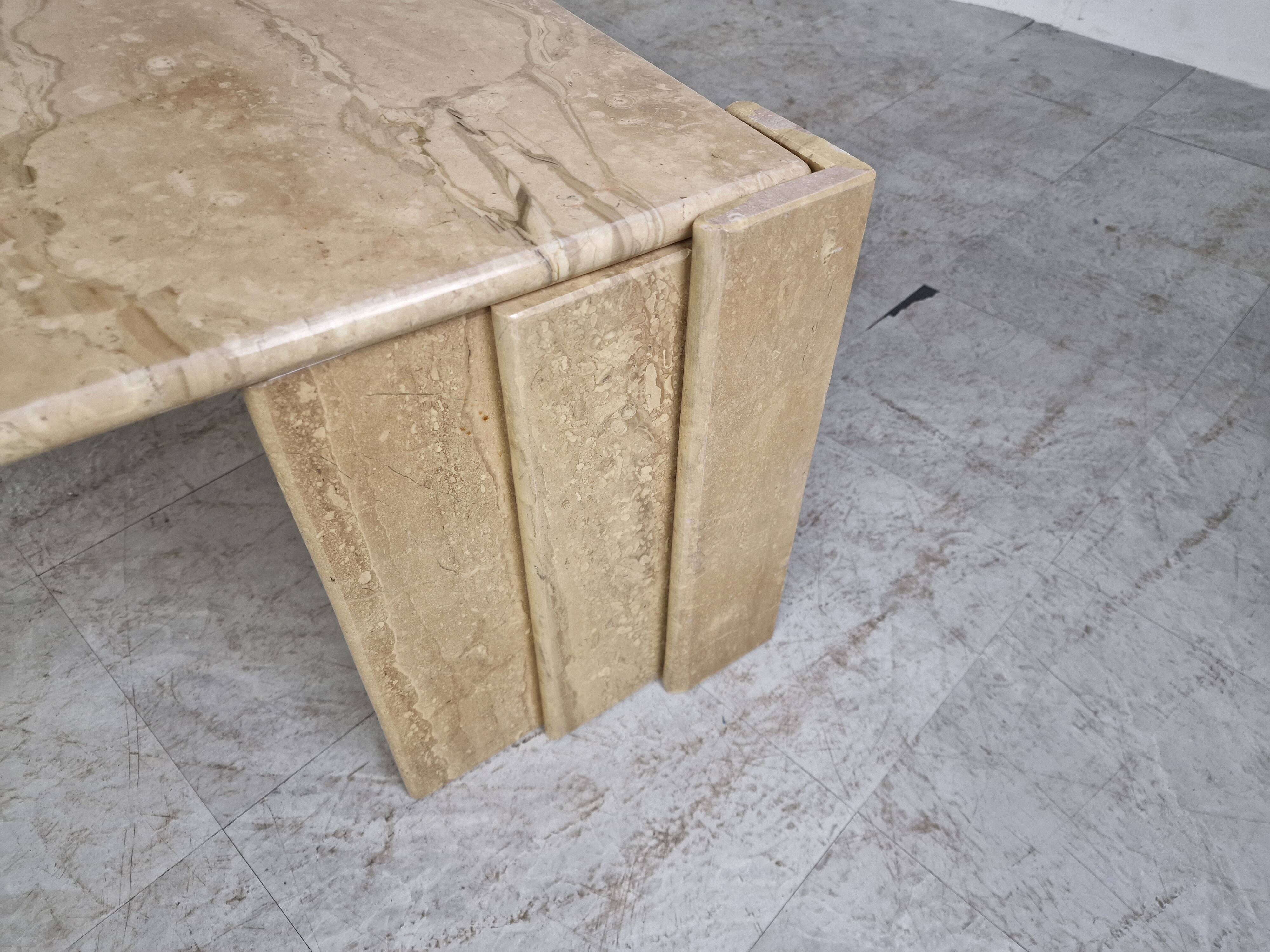 Vintage travertine coffee table, 1970s