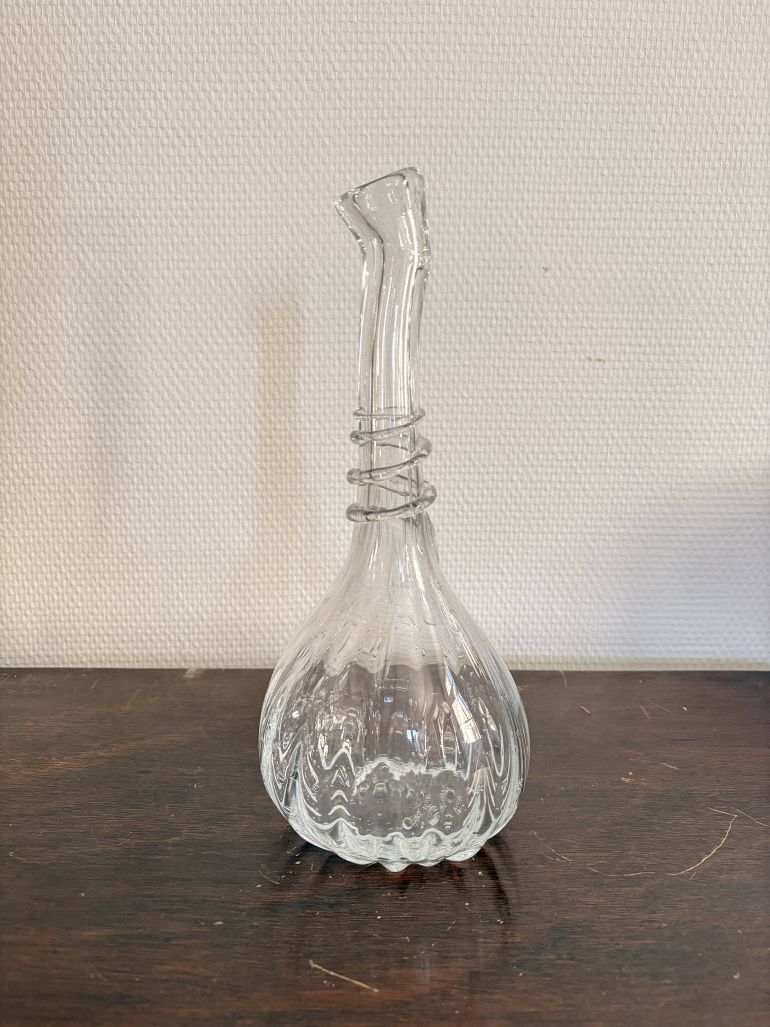 Ancient Sculpture Bottle Carafe Vase Soliflore Blown Glass Alex Vieira