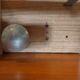 coat rack, sandblasted wooden and metal coat hooks