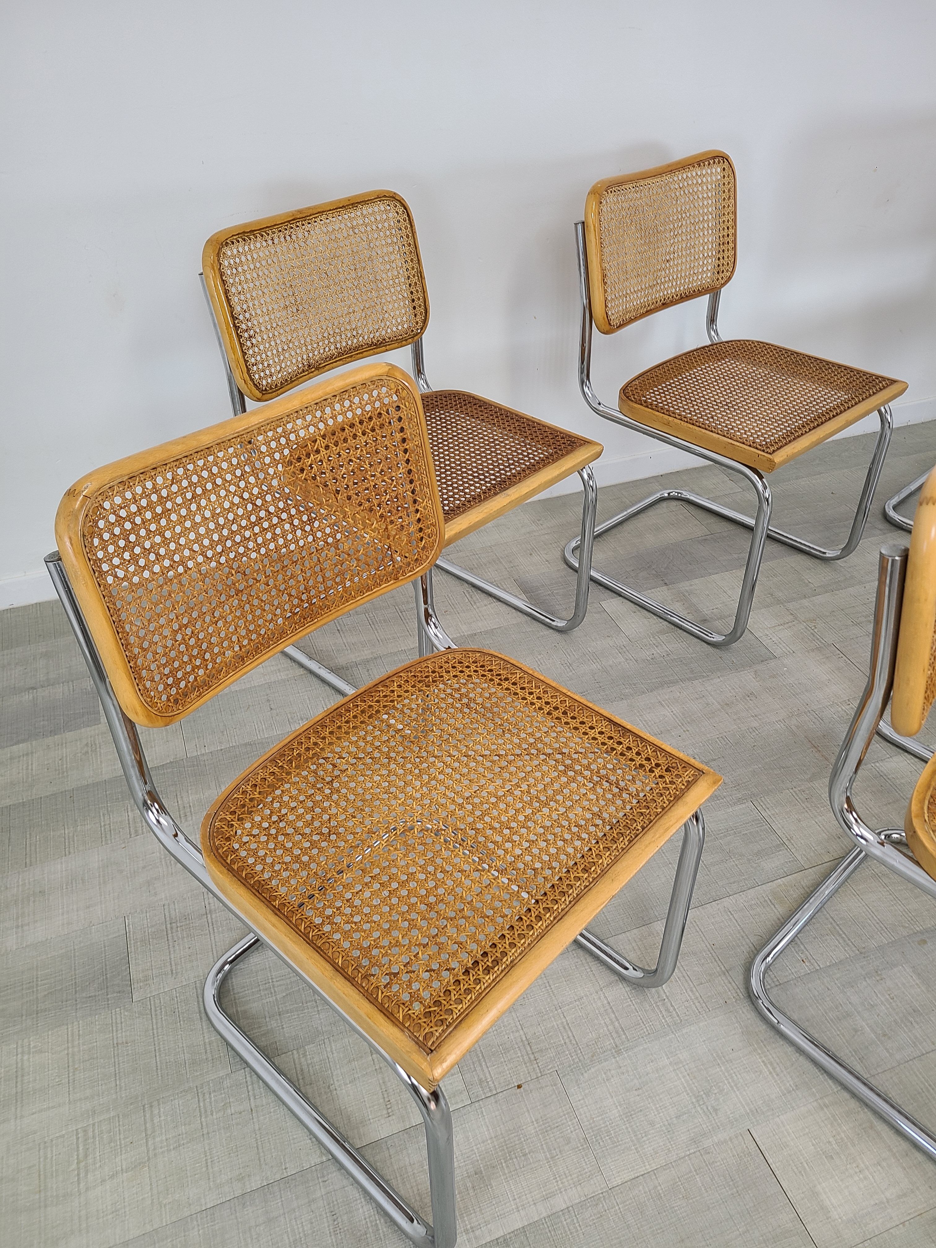 Chaises Cesca B32 design Marcel Breuer vintage