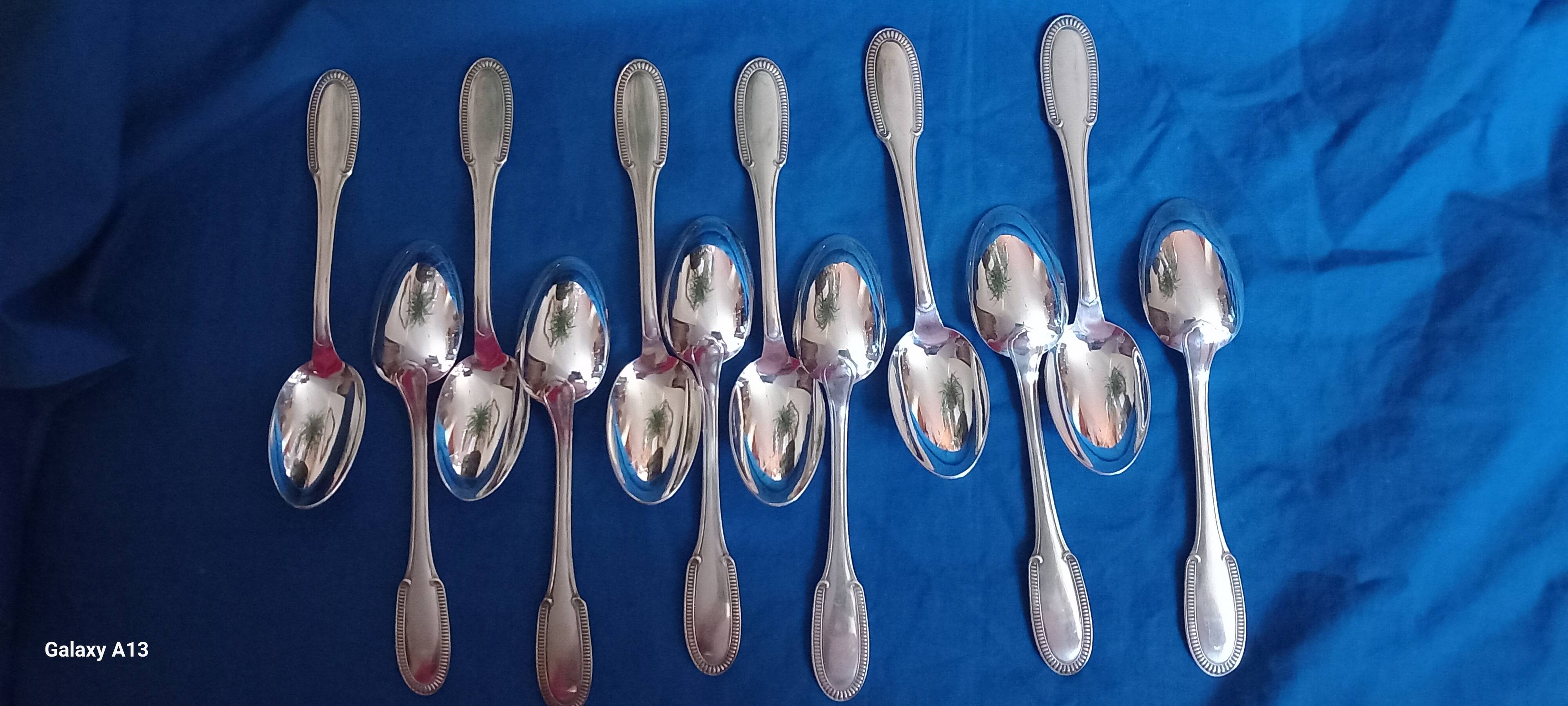 Silver-plated metal cutlery set ercuis in its gadroons model box