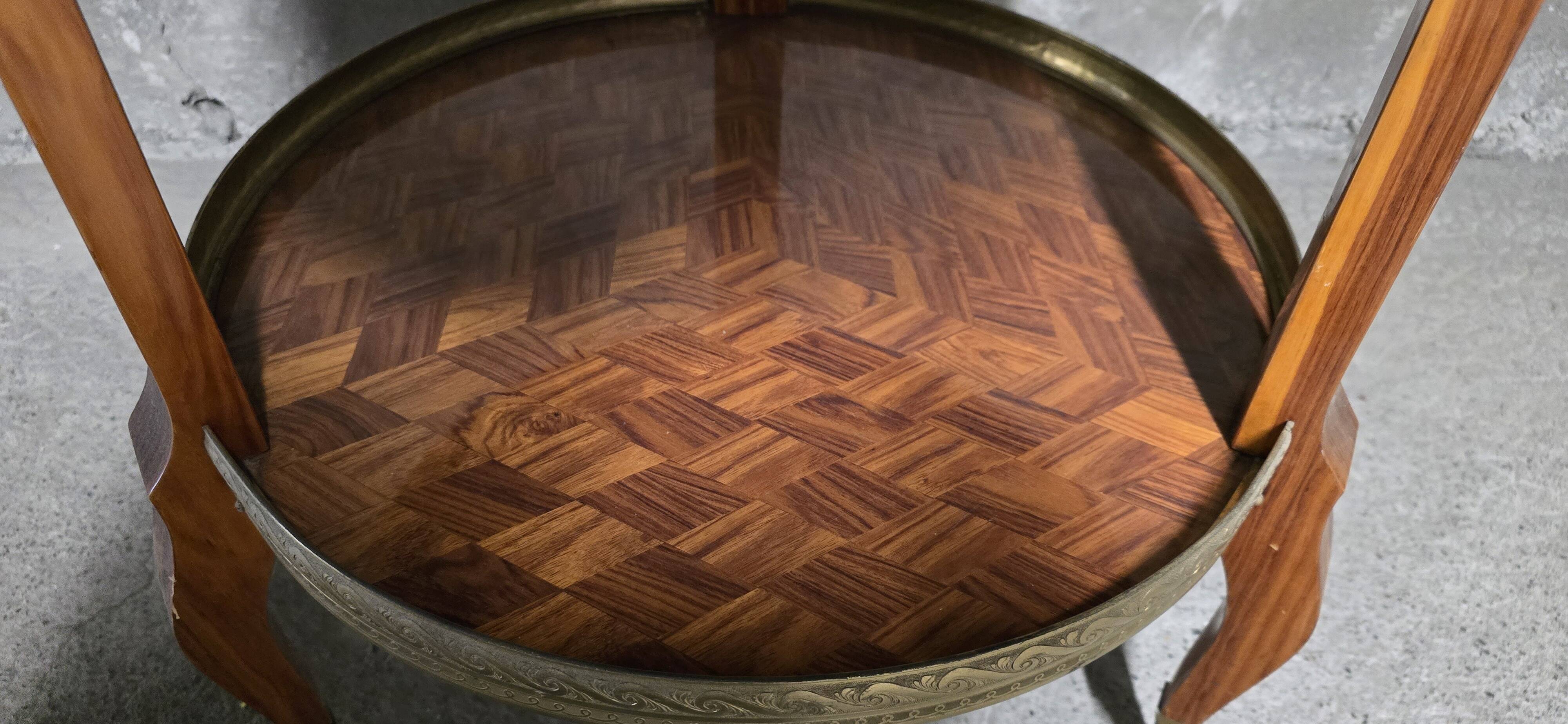 Marquetry-decorated gueridon – 20th century