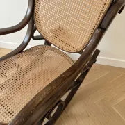 Thonet rocking chair in wood and cane