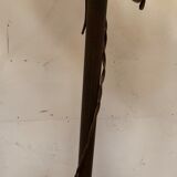 Floor lamp has three brass light arms