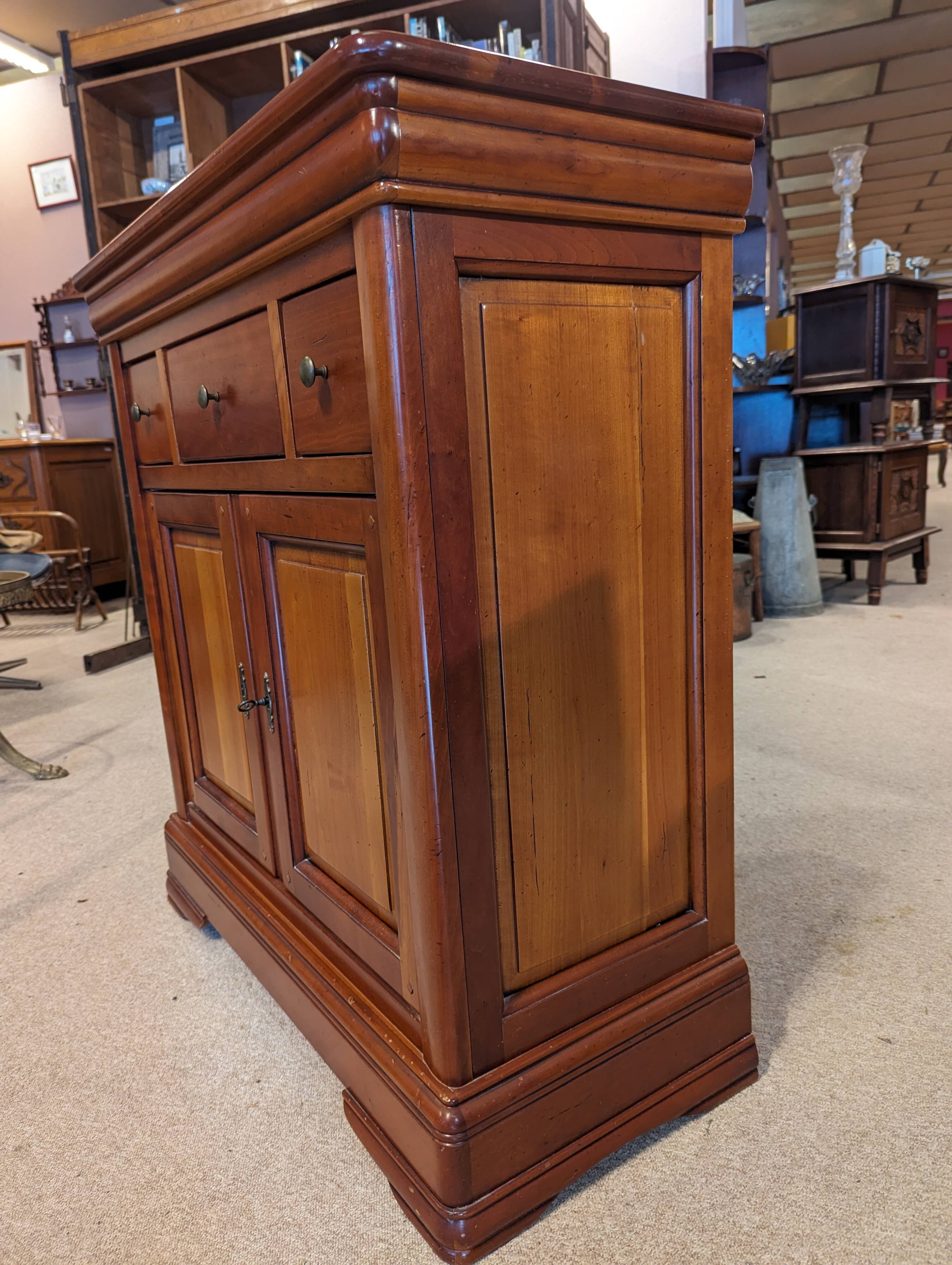 Small Louis Philippe style cherry wood sideboard