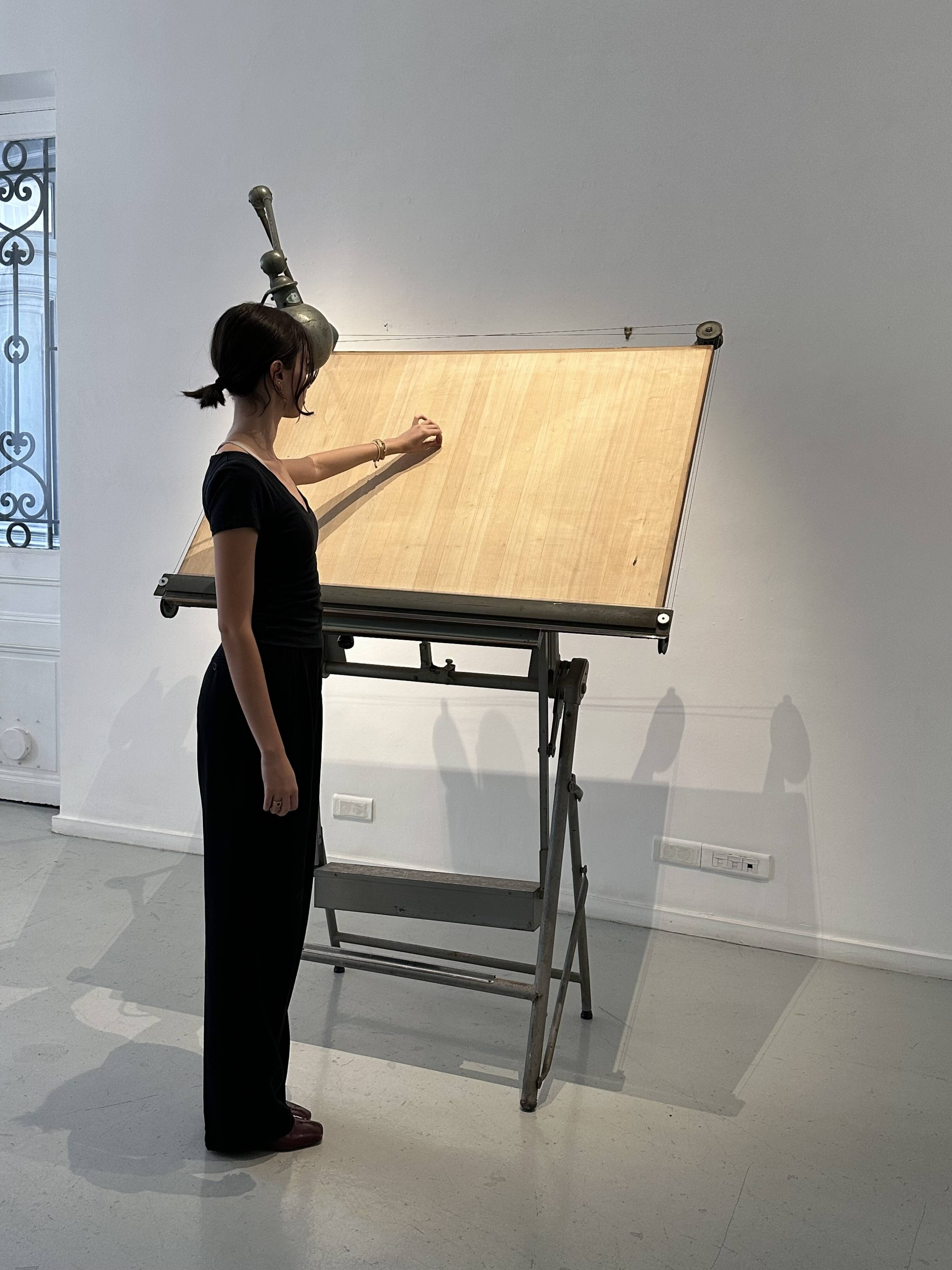 Architect's drawing table by Lucien Sautereau, 1940s – Jieldé lamp
