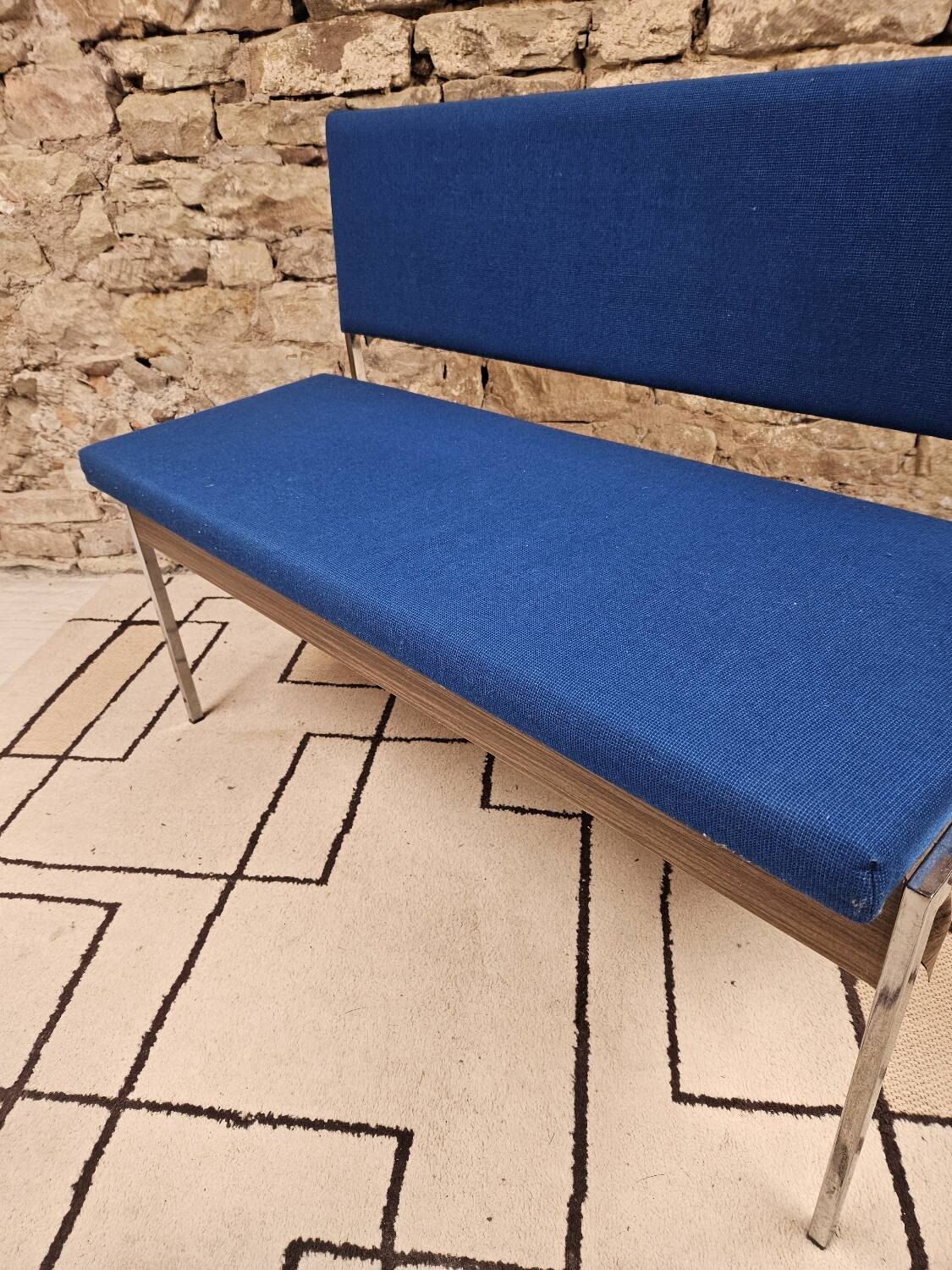 Bench and its two vintage chairs 1970