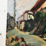 Painting oil landscape house