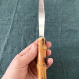 Serving knife with bamboo handle