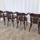 Set of 4 Vintage Bentwood Dining Chair: Mid-Century Thonet Style Armchair