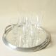 Art Deco Vintage Round Mirror Tray in Metal