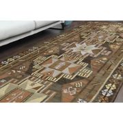1970s Vintage Turkish Hand-Knotted Wool Cotton Brown Runner Rug 150x390