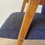 Vintage Royal Blue Armchair: Mid-Century Modern Lounge Chair