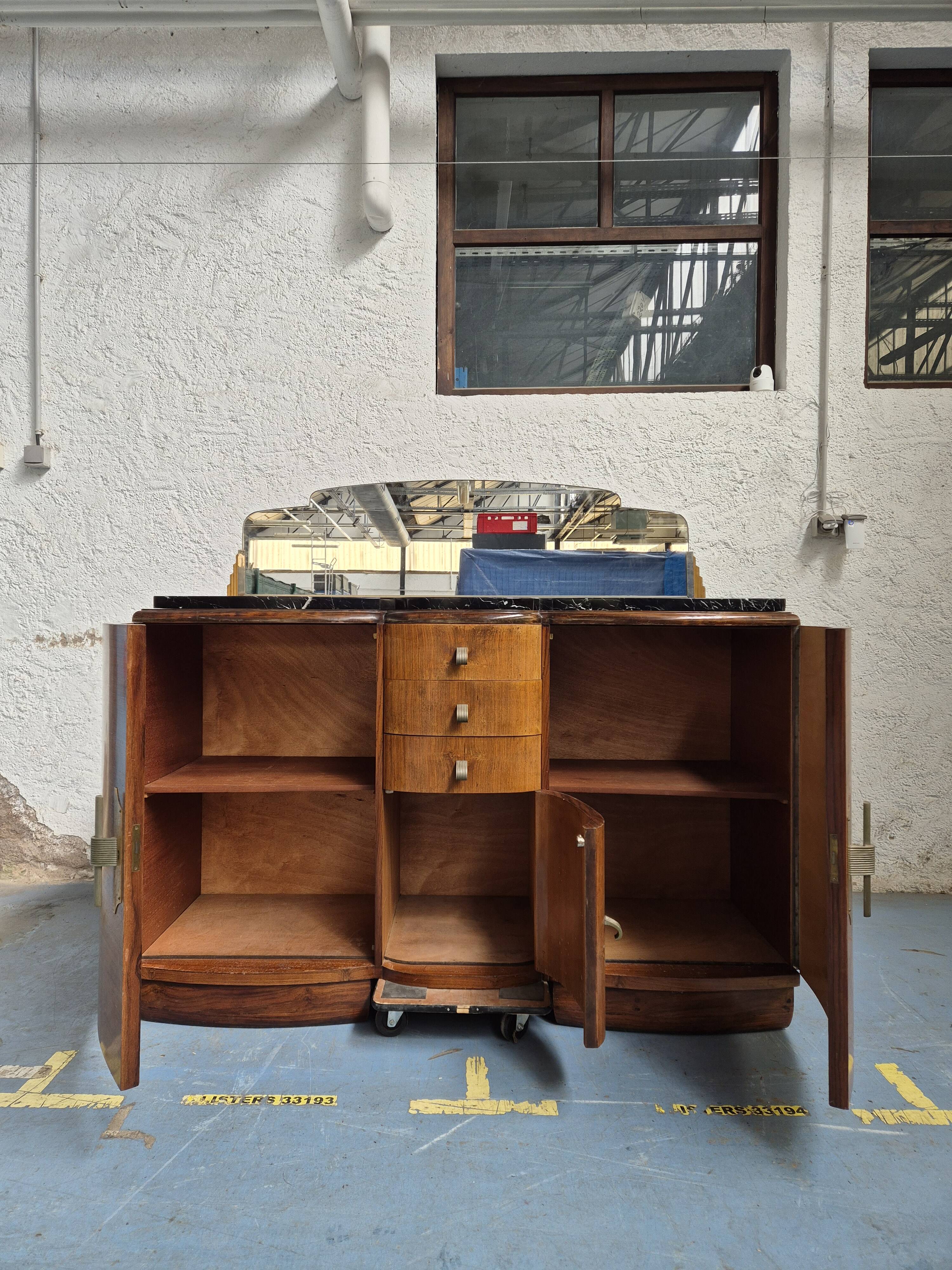 Marble top sideboard with mirror