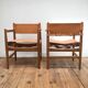 Wood and leather armchairs Borge Mogensen