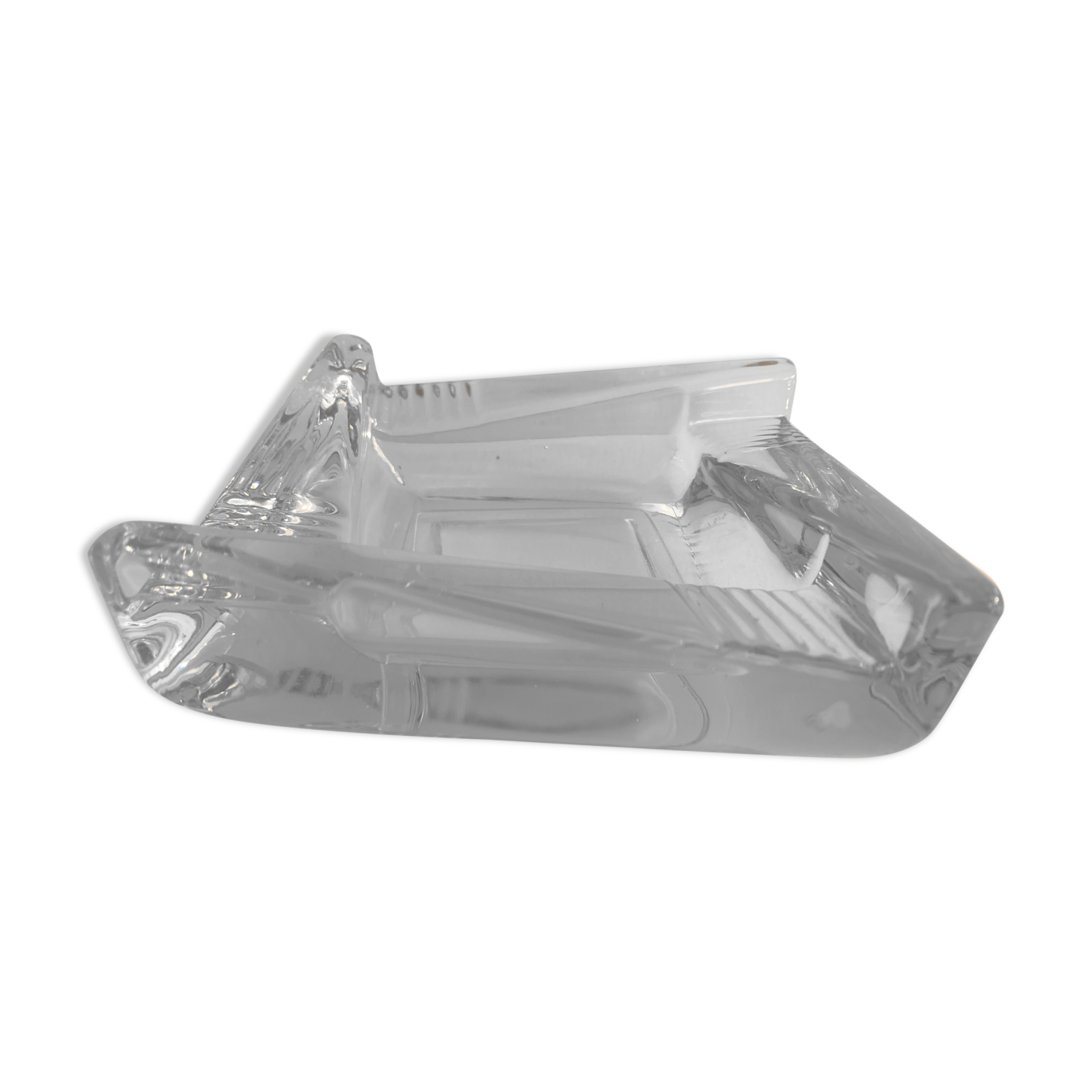 Transparent moulded glass ashtray