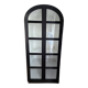 Black woven wood display cabinet