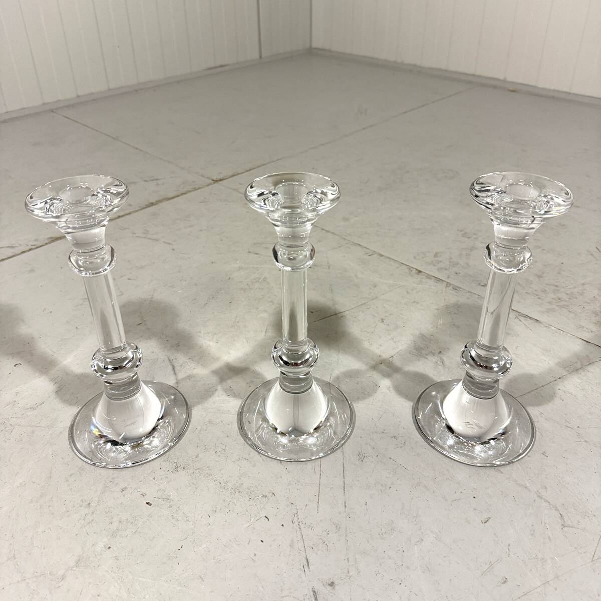 Val St Lambert crystal candle holders Belgium 1990’s