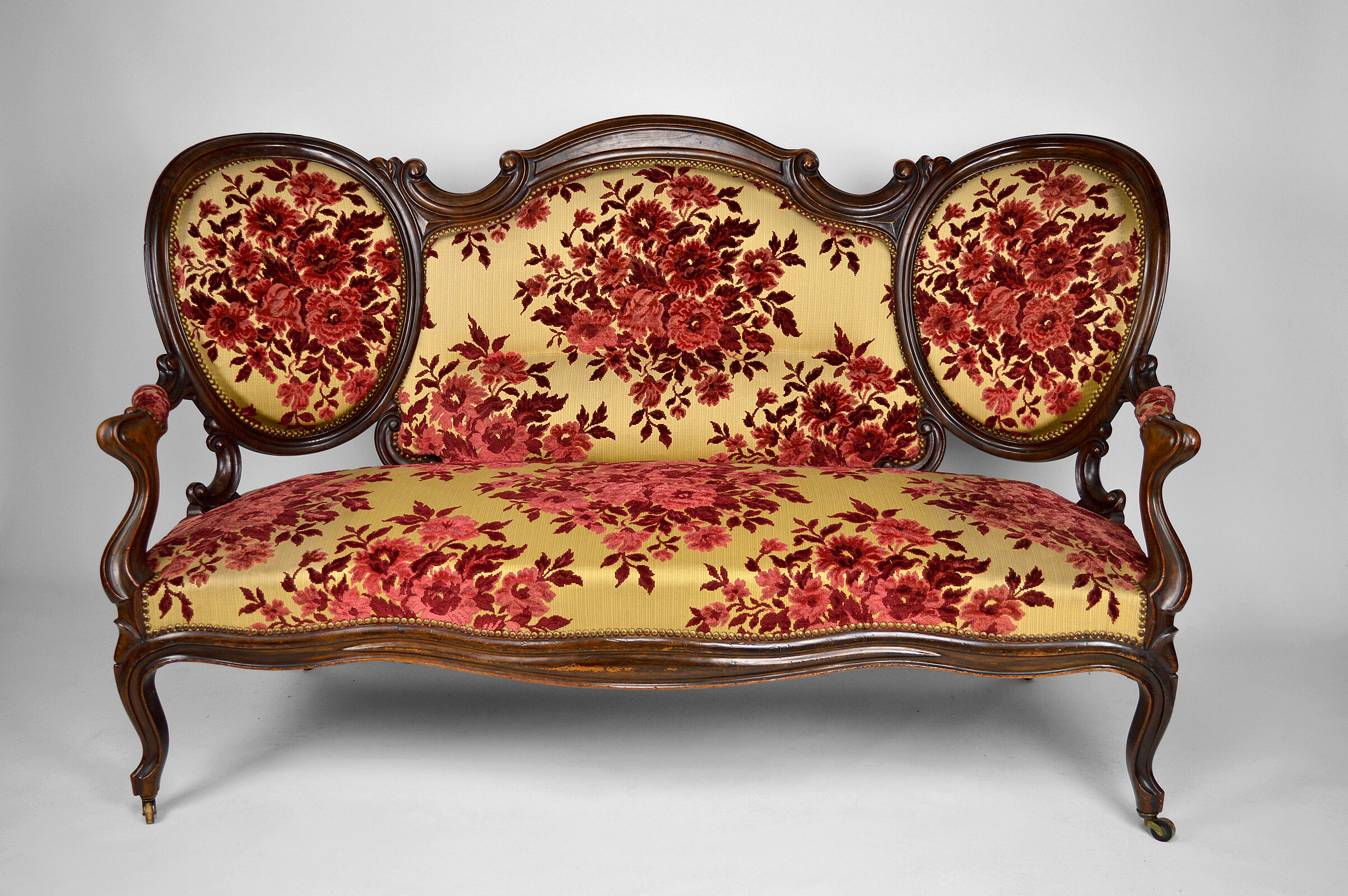 Salon Napoléon III in mahogany, 7 elements, circa 1860