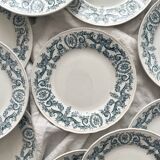 12 flat ironware plates “Louis XVI” Saint Amand and Hamage