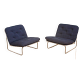 Pair of blue "666" armchairs by Kho Liang for Artifort 70's