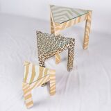 Set of nested tables upholstered, Pierre Frey, 1970s