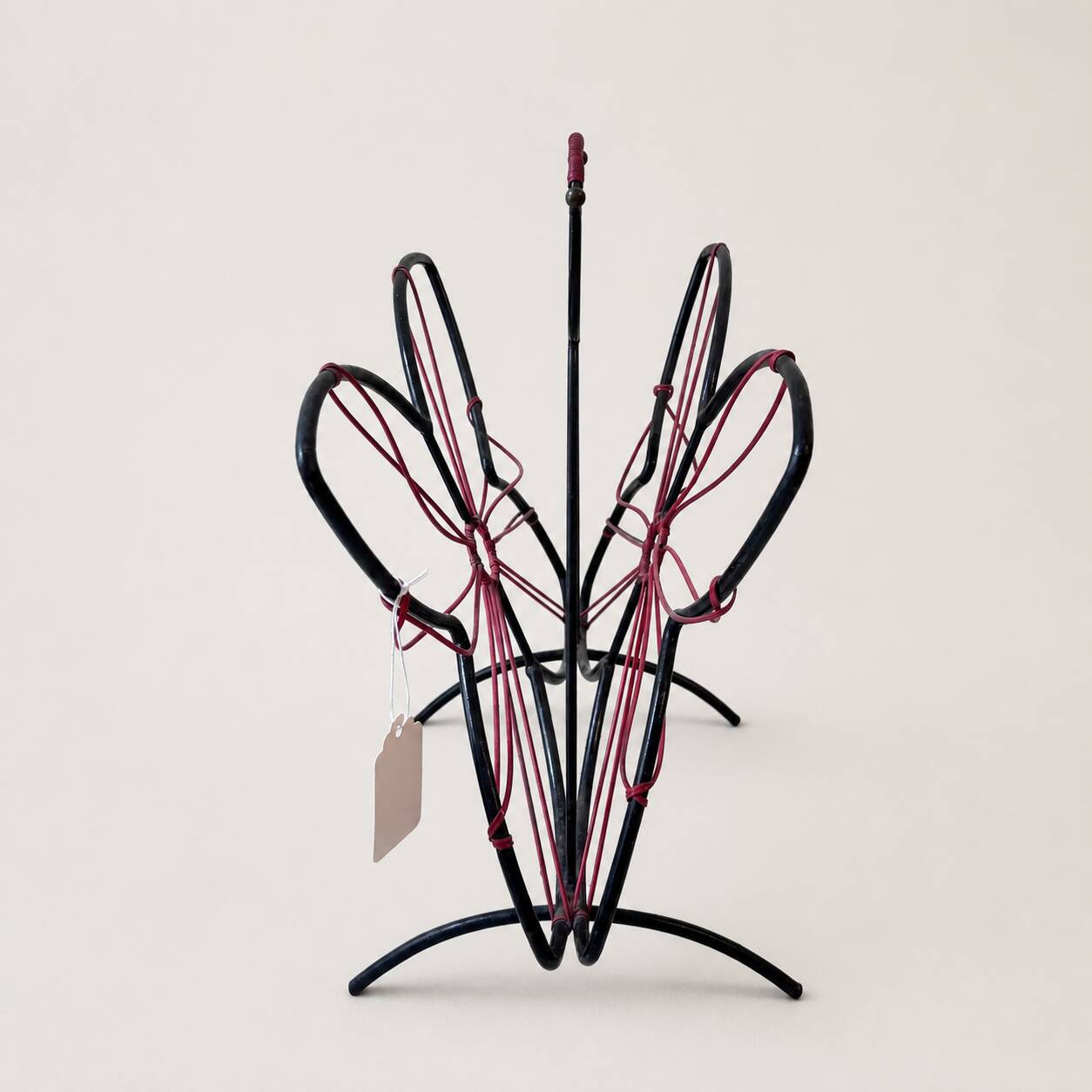 Butterfly magazine rack in metal wire, 1950s-60s